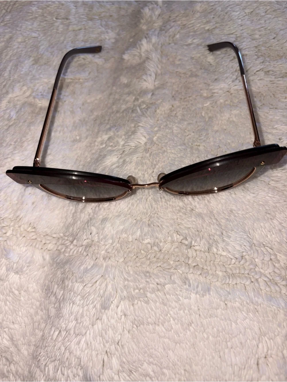 Marc Jacobs Brown Cat-Eye Sunglasses with Gold Accents